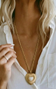 Necklace-Heart-Marble-Long-Gold