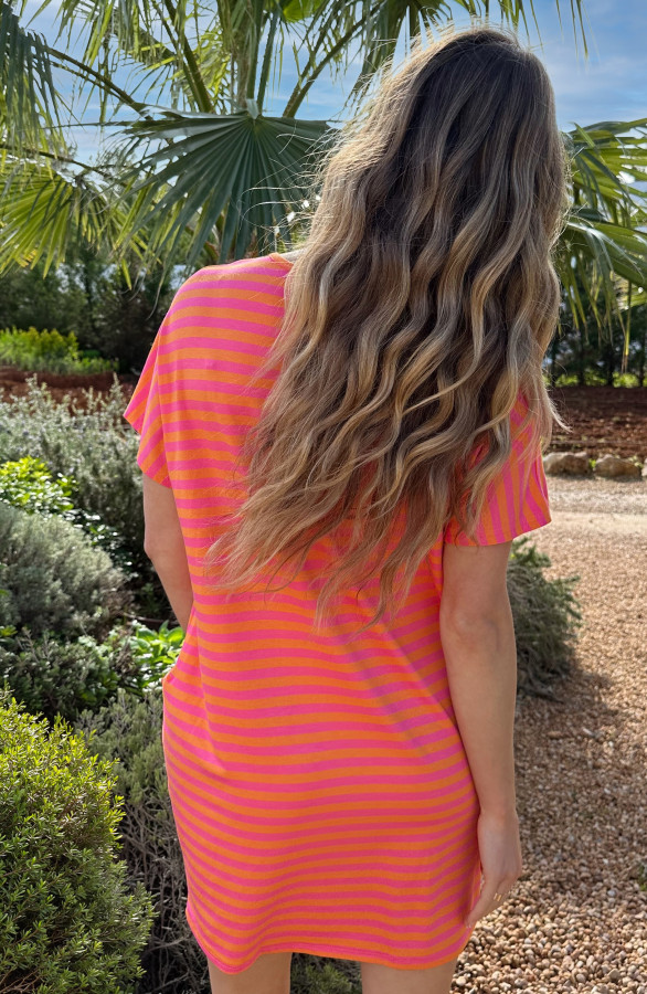 Pocket-Tuniek-Strepen-Fuchsia-Oranje-8