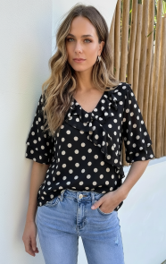 Ruffle-Blouse-Polkadots-Zwart-AI-2
