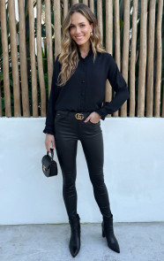 Ruffle-High-Neck-Blouse-Zwart-3