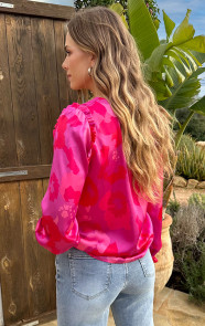 Ruffle-Silk-Blouse-Print-Roze-2