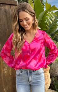 Ruffle-Silk-Blouse-Print-Roze-4
