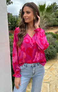 Ruffle-Silk-Blouse-Print-Roze-99-3