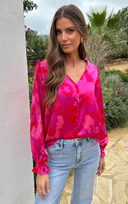 Ruffle-Silk-Blouse-Print-Roze-99-6