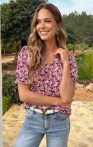 Ruffle-Top-Met-Pofmouwen-Print-Roze-7