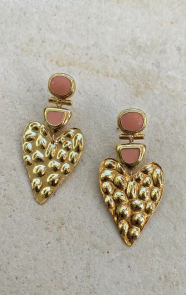 Statement-Heart-Oorbellen-Goud-Pink