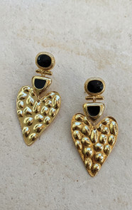 Statement-Heart-Oorbellen-Goud-Zwart-1
