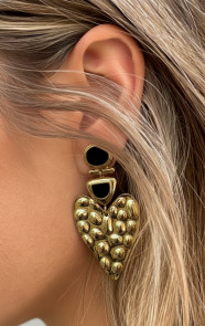 Statement-Heart-Oorbellen-Goud-Zwart-2