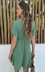 V-hals-Roos-Detail-Jurk-Mint-KLEUR-2
