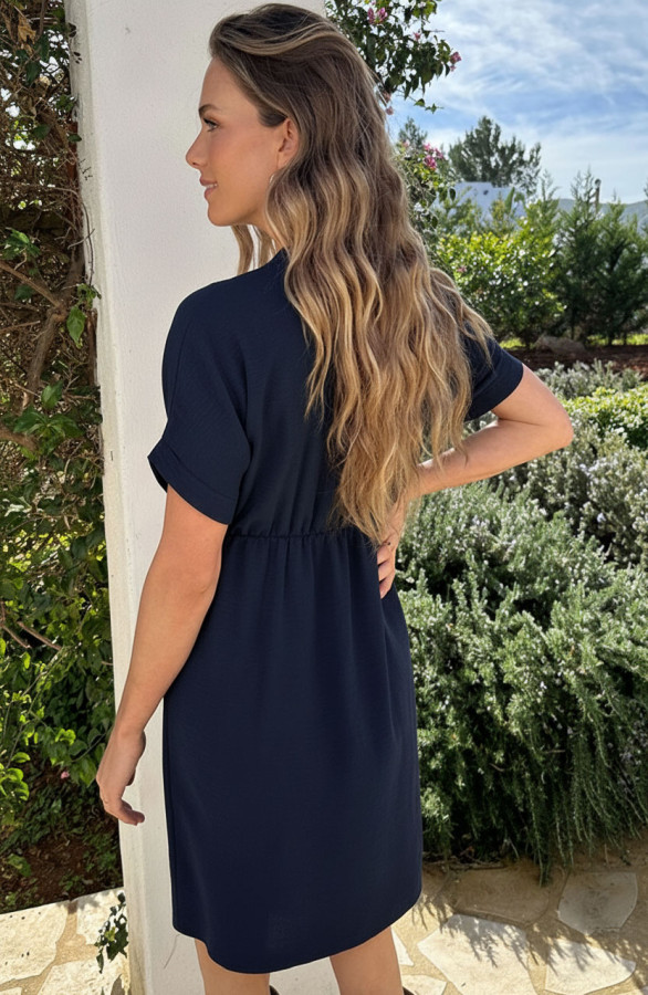 V-hals-Short-Sleeve-Jurk-Marine-6-4