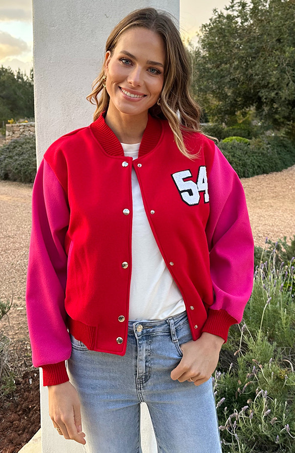 Baseball-Bomberjacket-Fuchsia-Red-3