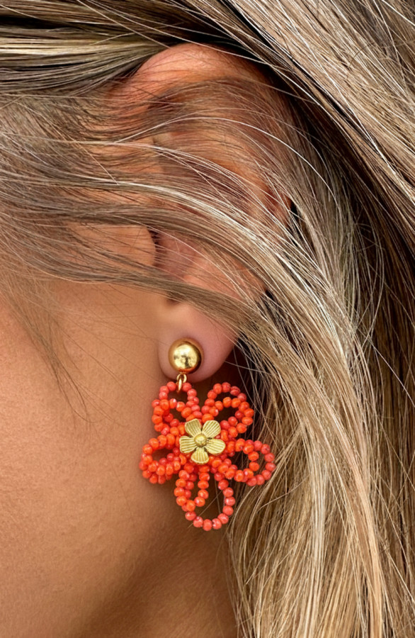 Beads-Flower-Oorbellen-Koraal-66