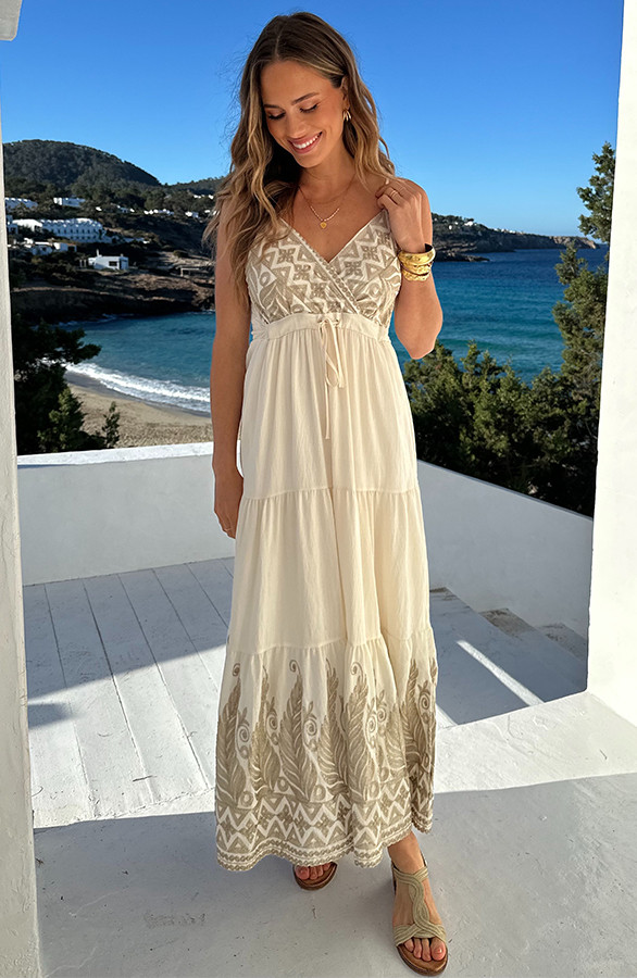 Bohemian-Maxi-Jurk-Creme-Met-Geborduurde-Details-3