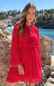 Chiffon-Bloemenprint-Jurk-Rood-6-7