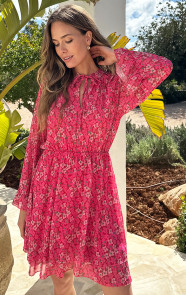 Chiffon-Bloemenprint-Jurk-Roze-3