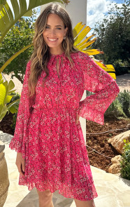 Chiffon-Bloemenprint-Jurk-Roze-7