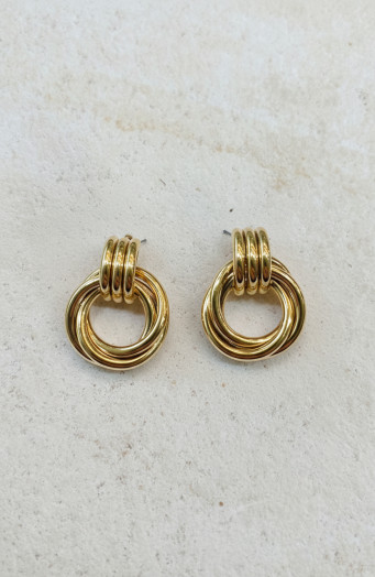 Klobige Ringohrringe Gold
