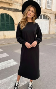 Comfy-Oversized-Sweater-Dress-Zwart