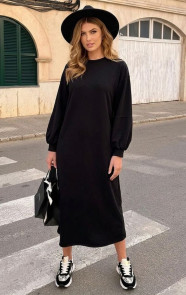 Comfy-Oversized-Sweater-Dress-Zwart-2
