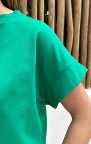 Dames-Loose-Fit-T-Shirt-Katoen-Bright-Green-1