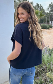 Dames-Loose-Fit-T-Shirt-Katoen-Marine-2