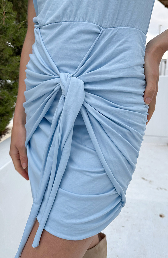 Draped-Jurk-Katoen-Baby-Blue-1