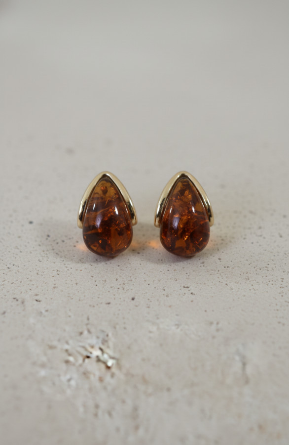 Druppel-Oorbellen-Dames-Goud-Bruin-Marble-66