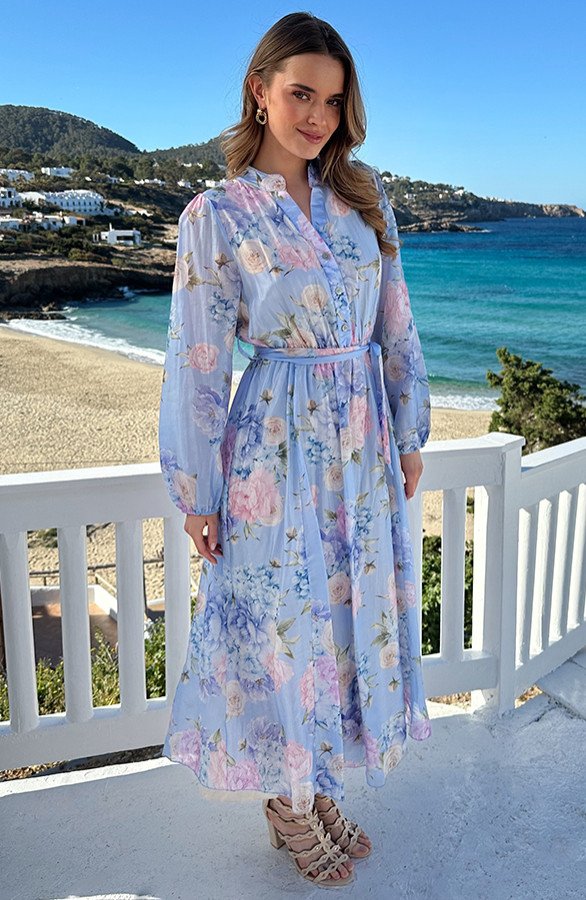 Elegante-Jurk-Bloemenprint-Baby-Blue-6