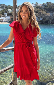 Jurk-Met-Ruches-Rood-4
