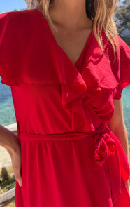 Jurk-Met-Ruches-Rood-6