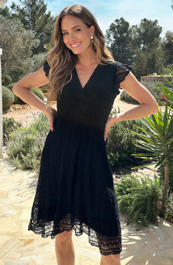 Deluxe-Spitzenkleid Schwarz