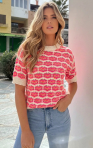 Knitted-Detail-Print-Trui-Fuchsia-2