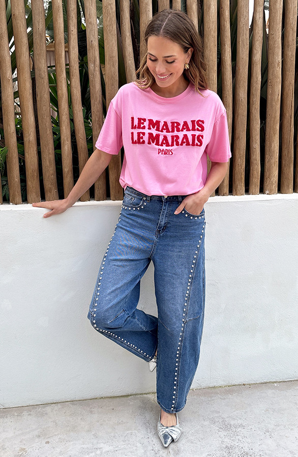 Le-Marais-T-Shirt-Oversized-Fuchsia-Red-7