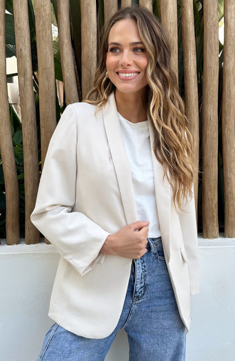 Limitierter Blazer Langarm Beige