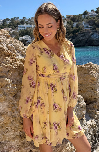 Long-Sleeve-V-neck-Dress-Flower-Yellow-66-5