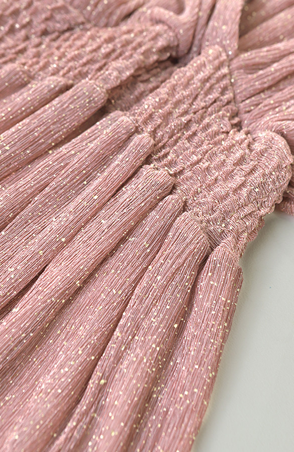 Luxe-Lurex-V-hals-Jurk-Rose-CLOSE
