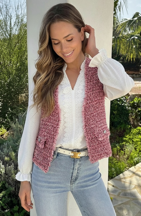 Luxury-Lurex-Tweed-Gilet-Pink-55-3