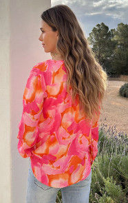 Marant-Blouse-Print-Fuchsia-Oranje-2