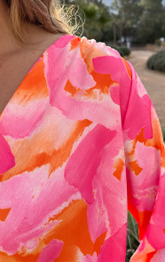 Marant-Blouse-Print-Fuchsia-Oranje-4