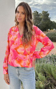 Marant-Blouse-Print-Fuchsia-Oranje-5