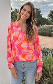Marant-Blouse-Print-Fuchsia-Oranje-7