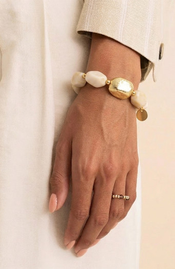 Marmorarmband Beige Gold