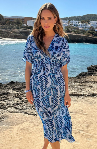 Maxi-Dress-Colorful-Leaf-Print-Blauw-9