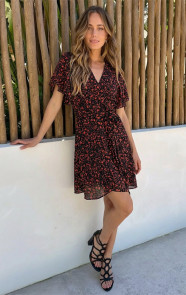 Most-Needed-Dress-Print-Zwart-Koraal-3