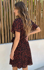 Most-Needed-Dress-Print-Zwart-Koraal-4