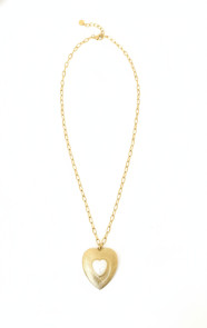 Necklace-Heart-Marble-Long-Gold