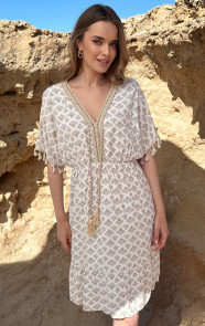 Oversized-Jurk-Gouden-Detail-Print-Beige-4