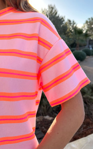 Oversized-Katoenen-Strepen-Top-Tricolore-Roze-Oranje-1