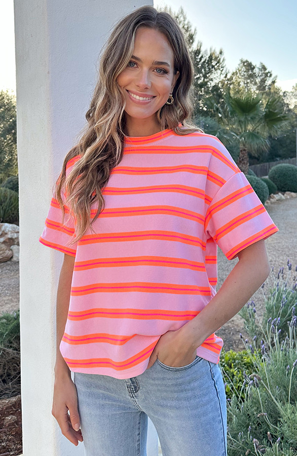 Oversized-Katoenen-Strepen-Top-Tricolore-Roze-Oranje-7