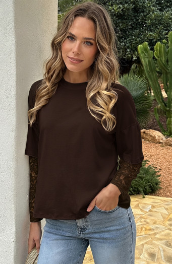 Oversized-Lace-Sleeve-T-shirt-Choco-66-1